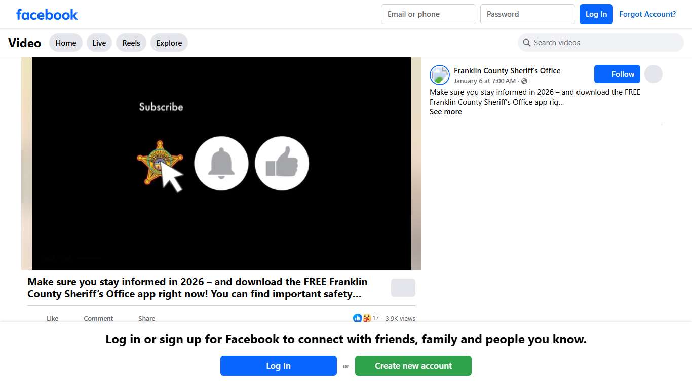 Make sure you stay informed in 2026 – and download the FREE Franklin County Sheriff’s Office app right now! You can find important safety information and resources at the touch of a button. You can even sign up to get alerts sent straight to your phone about traffic issues, major crimes, snow emergencies, and more. All you have to do is search “Franklin County Sheriff OH” in your app store to download. Franklin County Sheriff's Office Facebook